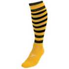 Precision Hooped Pro Football Socks Junior (3-6, Gold/Black)