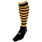 Precision Hooped Pro Football Socks Junior (black/Amber, J12-2)