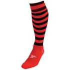 Precision Hooped Pro Football Socks Adult (7-11, Red/Black)