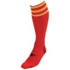 Precision 3 Stripe Pro Football Socks Adult (7-11, Red/Yellow)