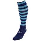Precision Hooped Pro Football Socks Adult (7-11, Navy/Sky)