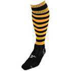 Precision Hooped Pro Football Socks Adult (7-11, Black/Amber)