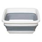 5five 8L Collapsible Square Bowl - Grey/White