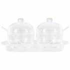 Gozo Set of 2 Condiment Pots with Spoons and Tray