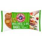 New York Bakery Co Wholemeal & Rye Bagel Thins, 4s