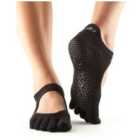 Toesox Bellarina Full Toe Non Slip Socks (black, Large 9-11)