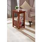 Greenhurst Kilburn End Table With Magazine Rack And Pull Out Tray Oak Finish
