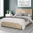 Aspire Grant Upholstered Ottoman Bed Kimyo Linen Beige Small Double