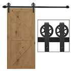 6.6ft Sliding Wood Barn Door Hardware Kits Track Industrial Style A Set