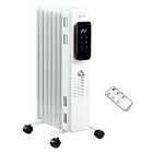 Etna 1630W Oil Filled Radiator Heater with 3 Heat Settings Remote Control - White