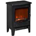 Etna 1.8kW Freestanding Electric Fireplace Stove with Realistic Flame Effect - Black