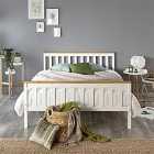 Aspire Atlantic Bed Frame White and Natural Double
