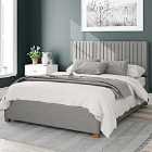 Aspire Grant Upholstered Ottoman Bed Eire Linen Grey Double