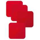 Aidapt 9Cm Square Coasters Pack of 4 - Red