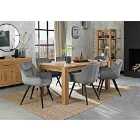 Cannes Light Oak 6 Seater Dining Table & 6 Grey Chairs