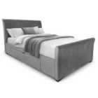 Capri King Bed in Dark Grey Velvet