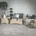 Royalcraft Lisbon Rattan Deluxe 4 Seater Lounging Dining Set Cream