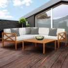 Greenhurst 5 Seater Wooden Corner Sofa Lounge Set