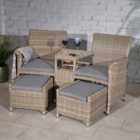 Royalcraft Wentworth 2 Seater Rattan Companion Seat with Footstools