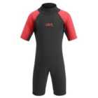 Ub Kids Sharptooth Shorty Wetsuit (5-6 Years, Black/Red)