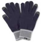 Puma Knit Gloves (pair) (peacoat/Gray Heather, Small)