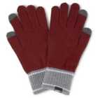 Puma Knit Gloves (pair) (medium/Large, Intense Red/Gray Heather)