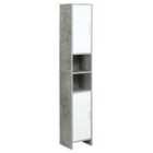 Kleankin Bathroom Cabinet, Shelving Storage Unit With Doors & 6 Shelves - Grey