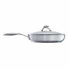 Circulon Steel Shield Stainless Steel 30cm Saute Pan with Glass Lid