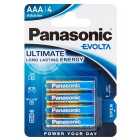 Panasonic Evolta AAA Batteries Alkaline 4 per pack
