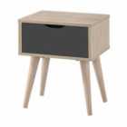 LPD Furniture Scandi Oak Lamp Table Grey