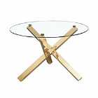 LPD Capri Dining Table Glass Top With Gold Legs