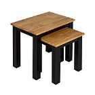LPD Furniture Copenhagen Nest Of Tables Black Frame-oiled Wood