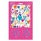 Abacus Hearts Gift Wrap (Plastic Free Packaging) 2 per pack