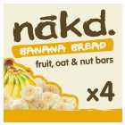 nakd. Banana Bread Fruit, Nut & Oat Bars Multipack 4 x 30g