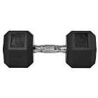 HOMCOM 20Kg Single Rubber Hex Dumbbell Portable Hand Weights Dumbbell Home Gym