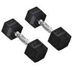 HOMCOM 2X4Kg Rubber Dumbbell Sports Hex Weights Sets Home Gym Fitness