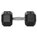 HOMCOM 15Kg Single Rubber Hex Dumbbell Portable Hand Weights Home Gym