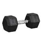 HOMCOM 12.5Kg Single Rubber Hex Dumbbell Portable Hand Weights Dumbbell Home Gym