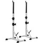 HOMCOM Adjust Pair Of Barbell Squat Racks Stand Weight Lifting Bench Press Gym