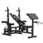 HOMCOM Multi-exercise Full-body Weight Bench With Bench Press & Leg Extension