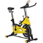 HOMCOM Exercise Bike With 6Kg Flywheel Belt Drive And Adjustable Resistance And Lcd Display - Yellow