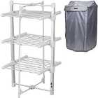 Glamhaus 3 Tier Indoor Foldable Electric Heated Airer & Dryer With Zip Up Cover