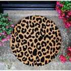 Leopard Print Circle Doormat