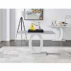 Furniture Box Giovani 4 Seater Grey White Modern High Gloss And Glass Dining Table