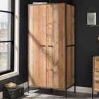 LPD Furniture Hoxton 2 Door Wardrobe Distressed Oak Effect