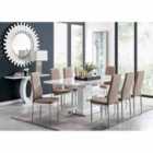 Furniture Box Arezzo Large Extending Dining Table And 8 x Cappuccino Milan Chairs