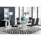 Furniture Box Arezzo Large Extending Dining Table And 6 x Black Milan Chairs