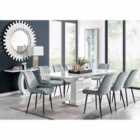 Furniture Box Arezzo Large Extending Dining Table And 8 x Grey Pesaro Black Leg Chairs