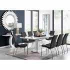 Furniture Box Arezzo Large Extending Dining Table And 8 x Black Isco Chairs