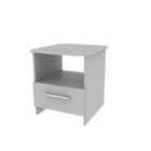 Ready Assembled Fourisse Lamp Table With Drawer Grey Matt/Grey